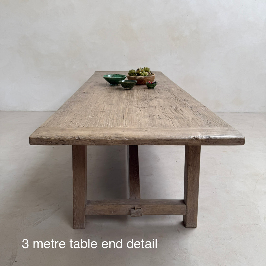 Reclaimed Elm Farmhouse Dining Table | Cambridge