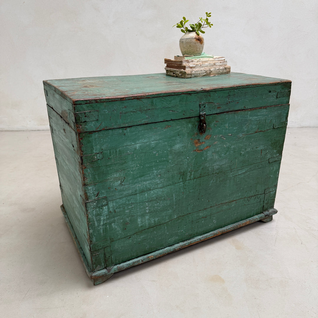 Antique Turquoise Painted Blanket Box | Compton