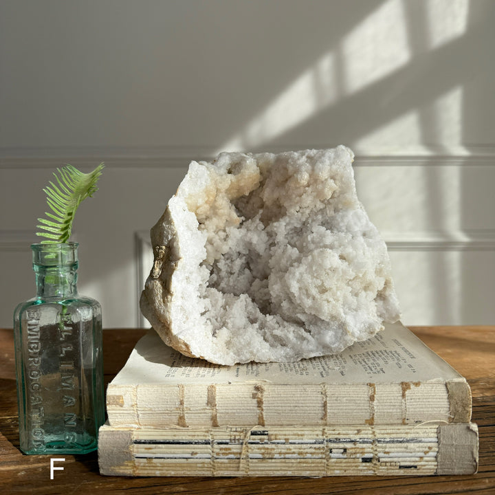 Large geode round rock with crystals
