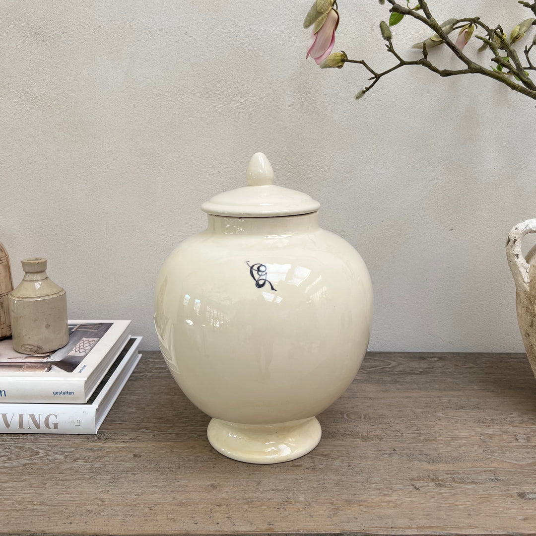 Antique White Italian Apothecary Jar