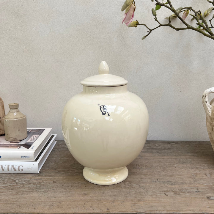 Antique White Italian Apothecary Jar