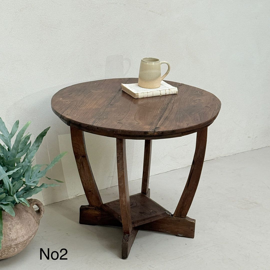 Antique Art Deco Round Side Tables