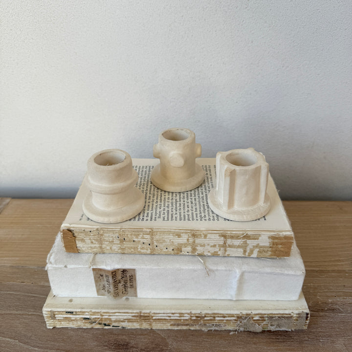Natural Stoneware Ceramic Candleholder
