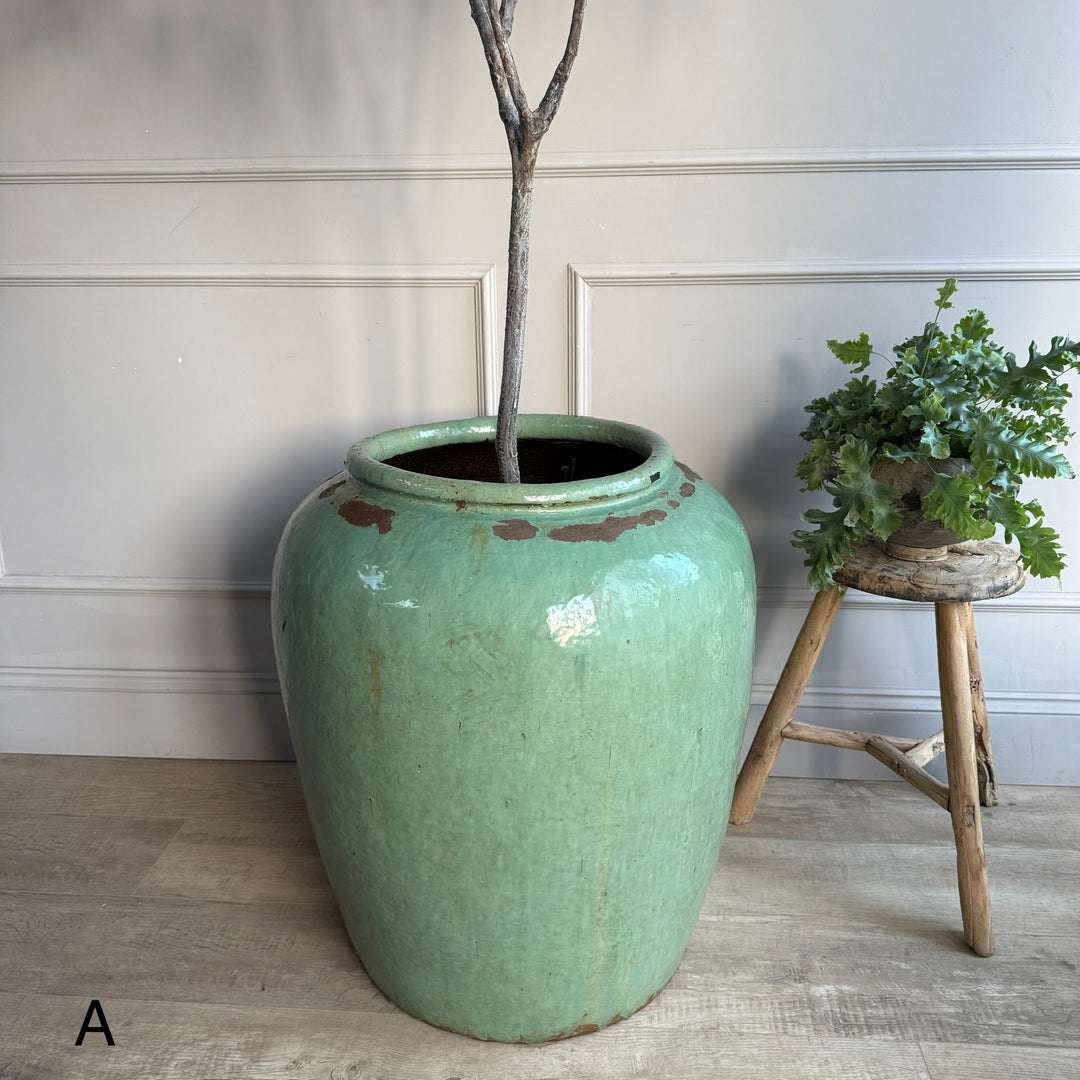 Extra Large Jade Antique Urn