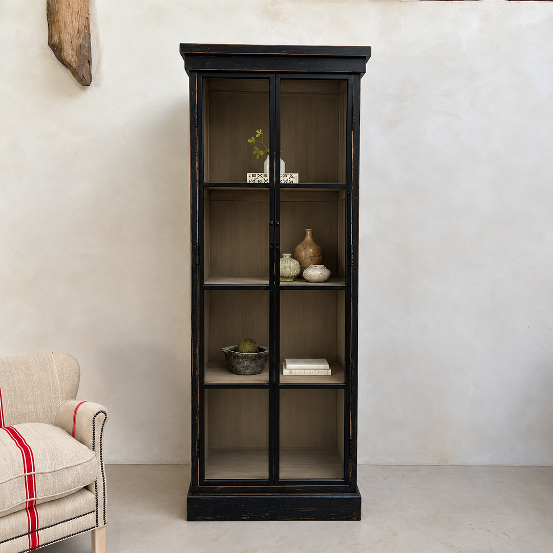 Glass Glazed Black Cabinet | Cookham