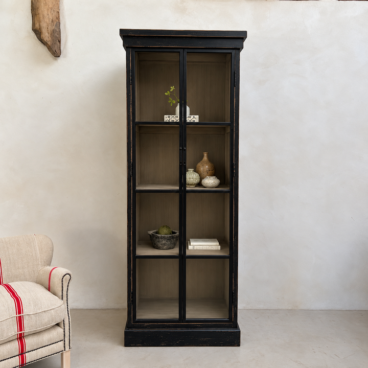 Glass Glazed Black Cabinet | Cookham