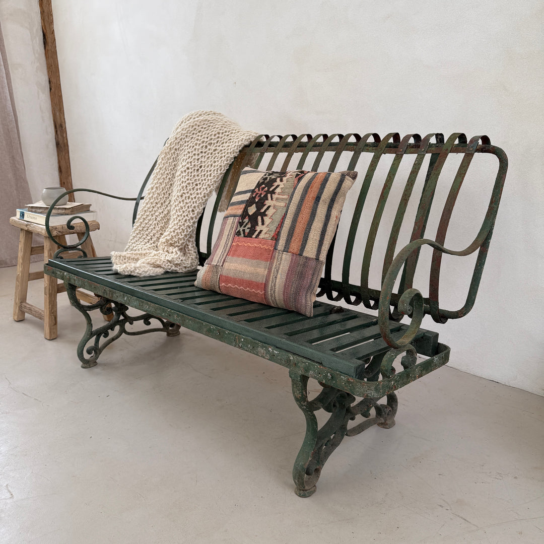 Antique French Metal Garden Bench