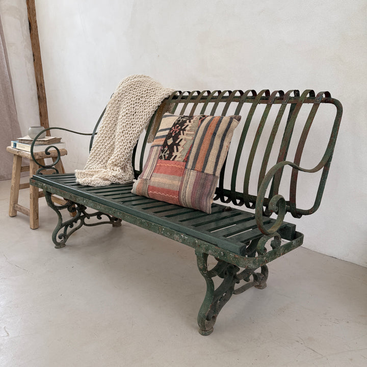 Antique French Metal Garden Bench