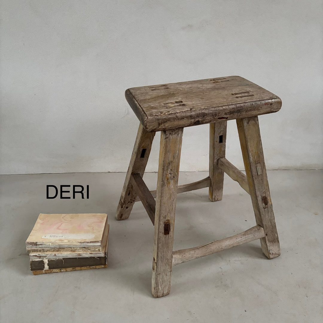Rustic Wood Antique Stool (select from photo)