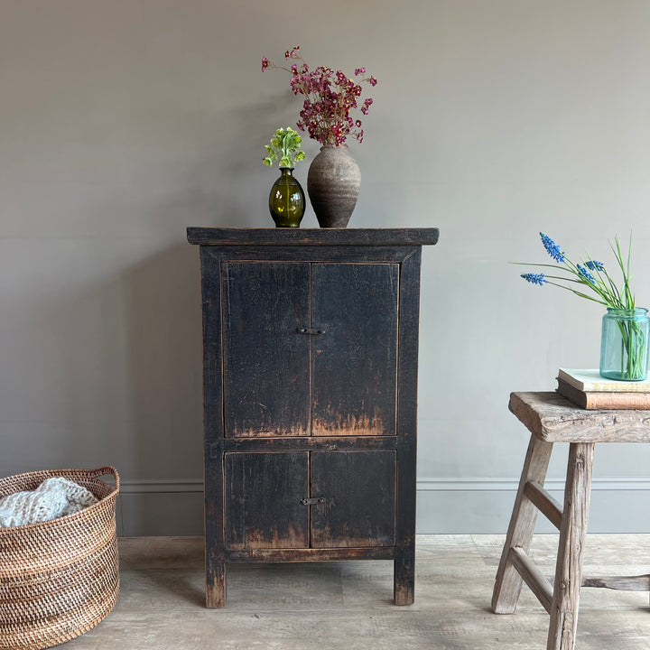 Antique small black cabinet | Stanley