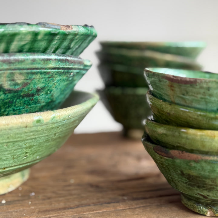 Moroccan Tamegroute Glaze Pottery Bowls