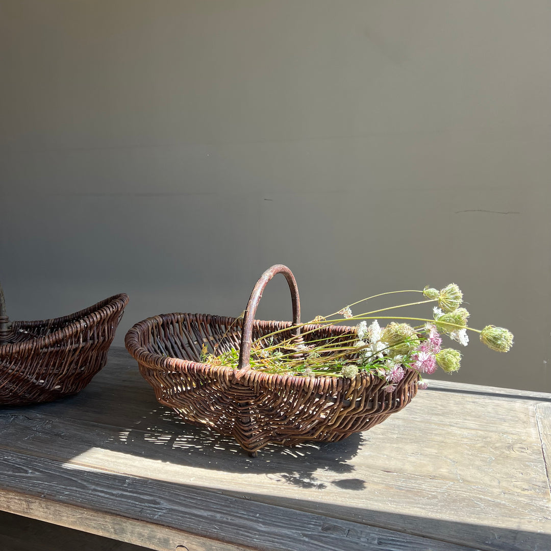 Antique Woven Willow Garden Trug