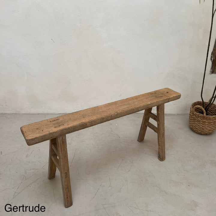 Antique Rustic Wooden Bench