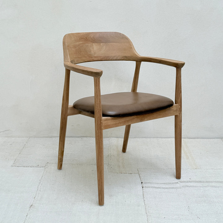 Natural Dining Chair Leather Seat | Hoxton