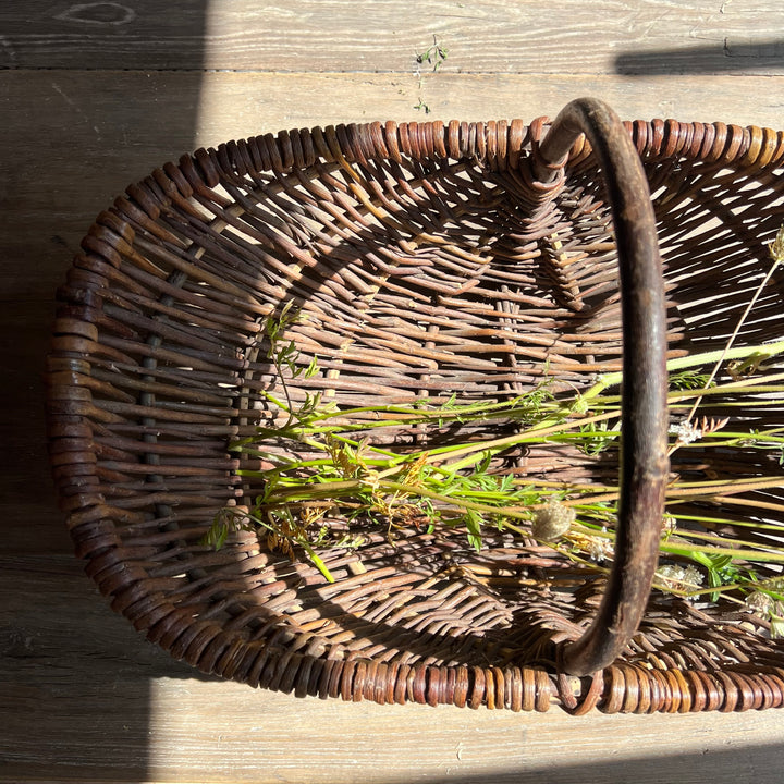 Antique Woven Willow Garden Trug
