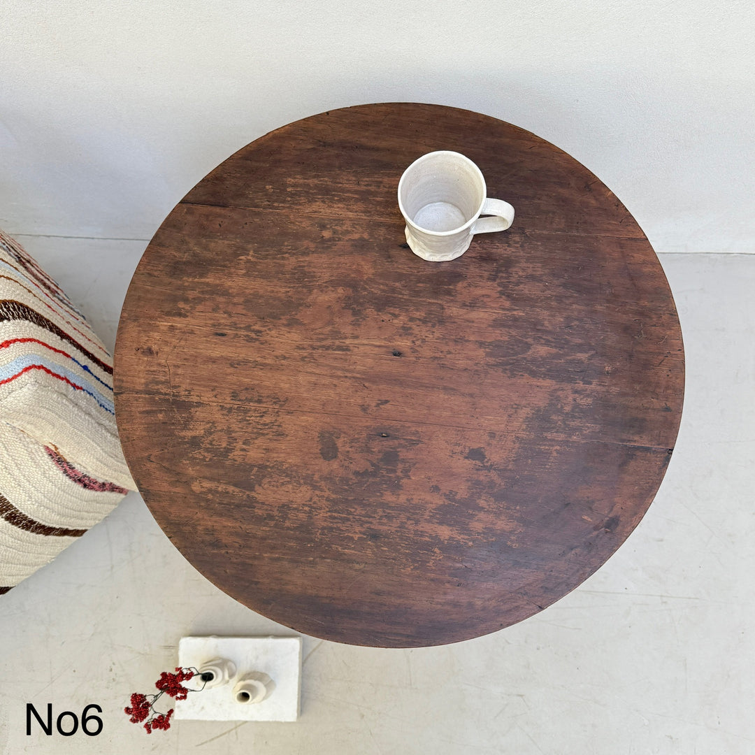 Antique Art Deco Round Side Tables