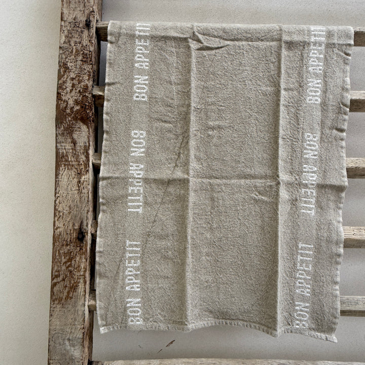 Bon Appetit Tea Towel Natural & White