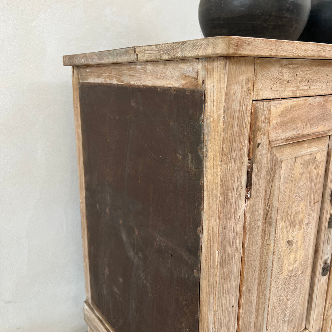 Small Rustic Vintage Sideboard with Metal Panels | Avani