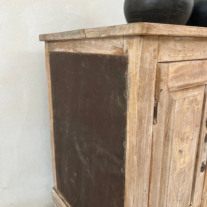 Small Rustic Vintage Sideboard with Metal Panels | Avani