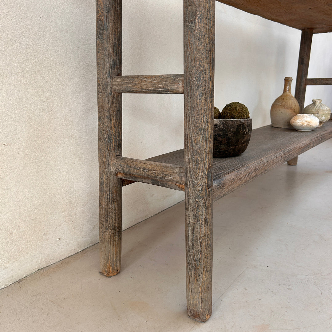 Antique rustic elm console table | Gus