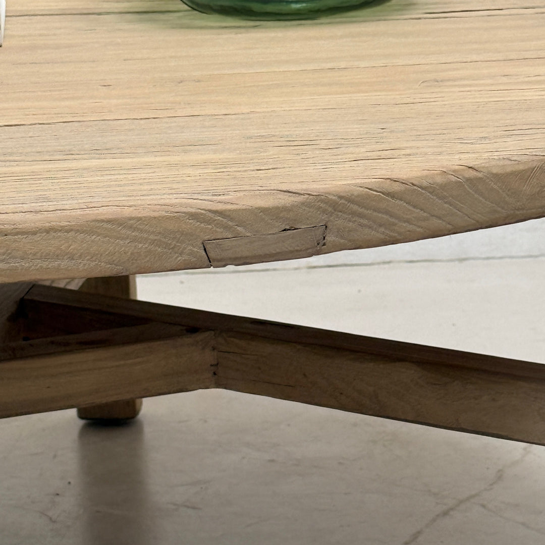 Reclaimed round rustic coffee table | Nuffield