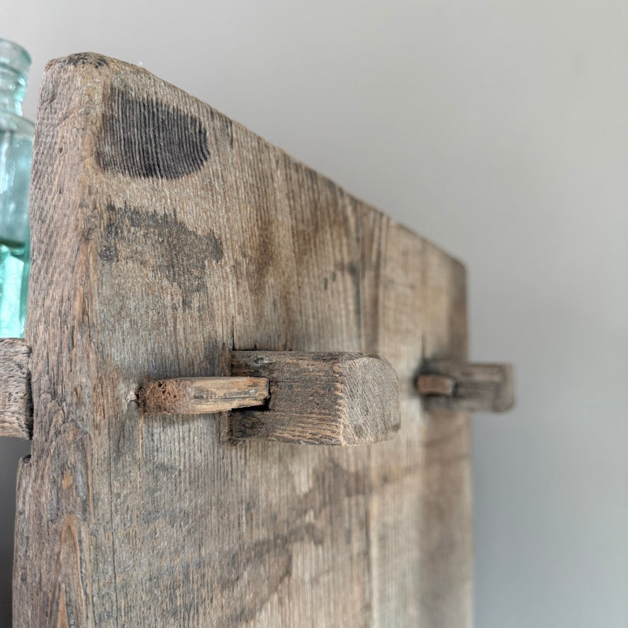 Reclaimed Elm Open Shelving Unit | Tall Rustic Bookcase