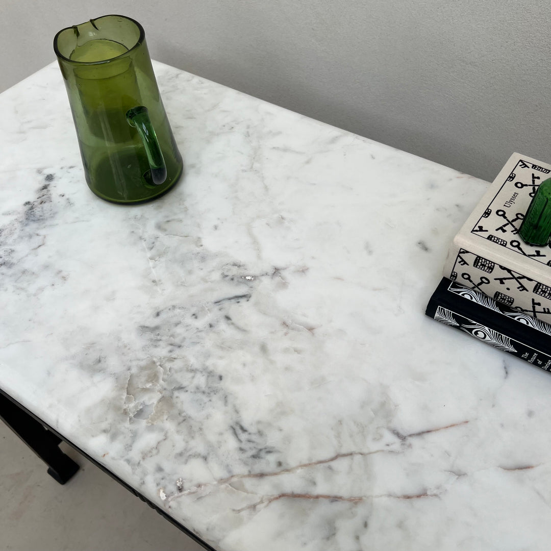 Vintage Marble Top Console Table | Cliffe