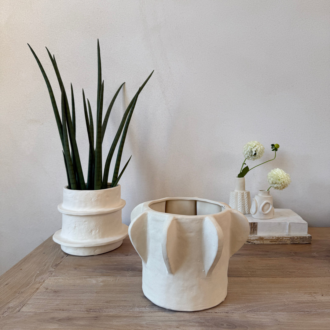 Natural Stoneware Ceramic Flower Pot