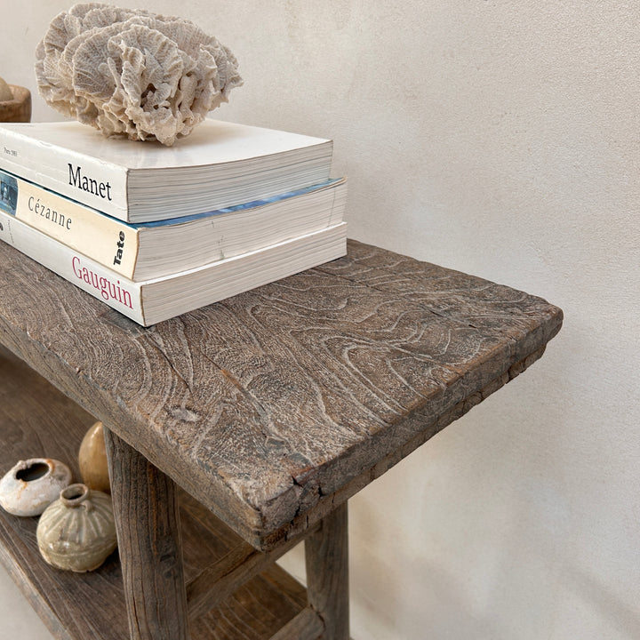 Antique rustic elm console table | Gus