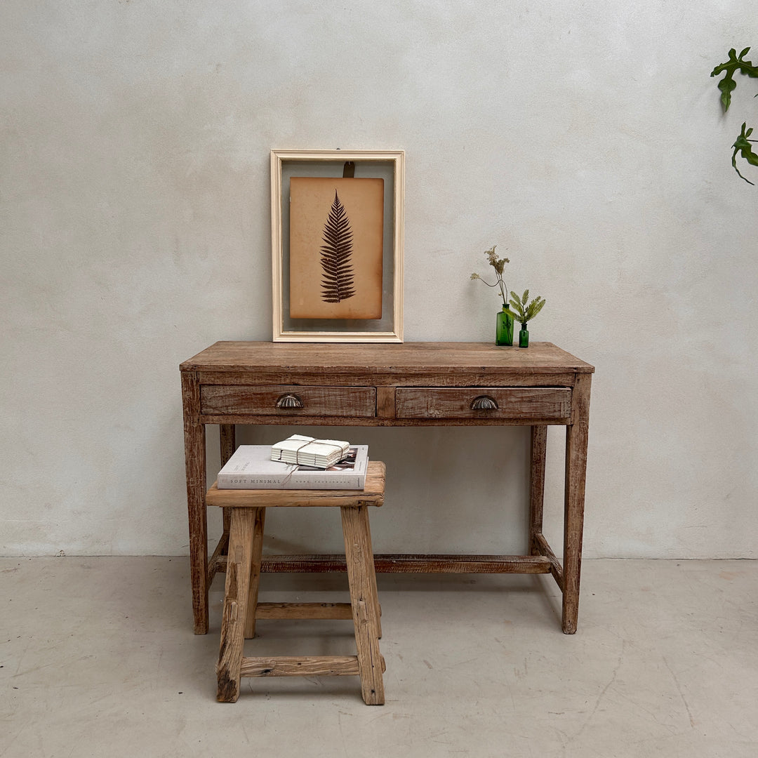 Vintage Whitewashed Teak Dressing Table | Yasmin