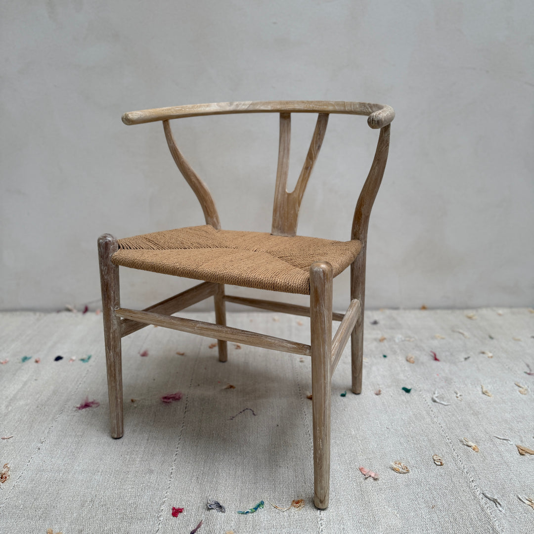Whitewashed Danish dining chair