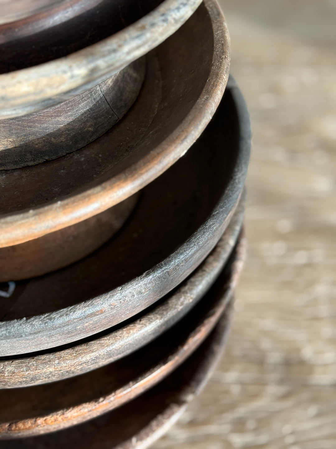 Antique hand turned wood bowl | Batak