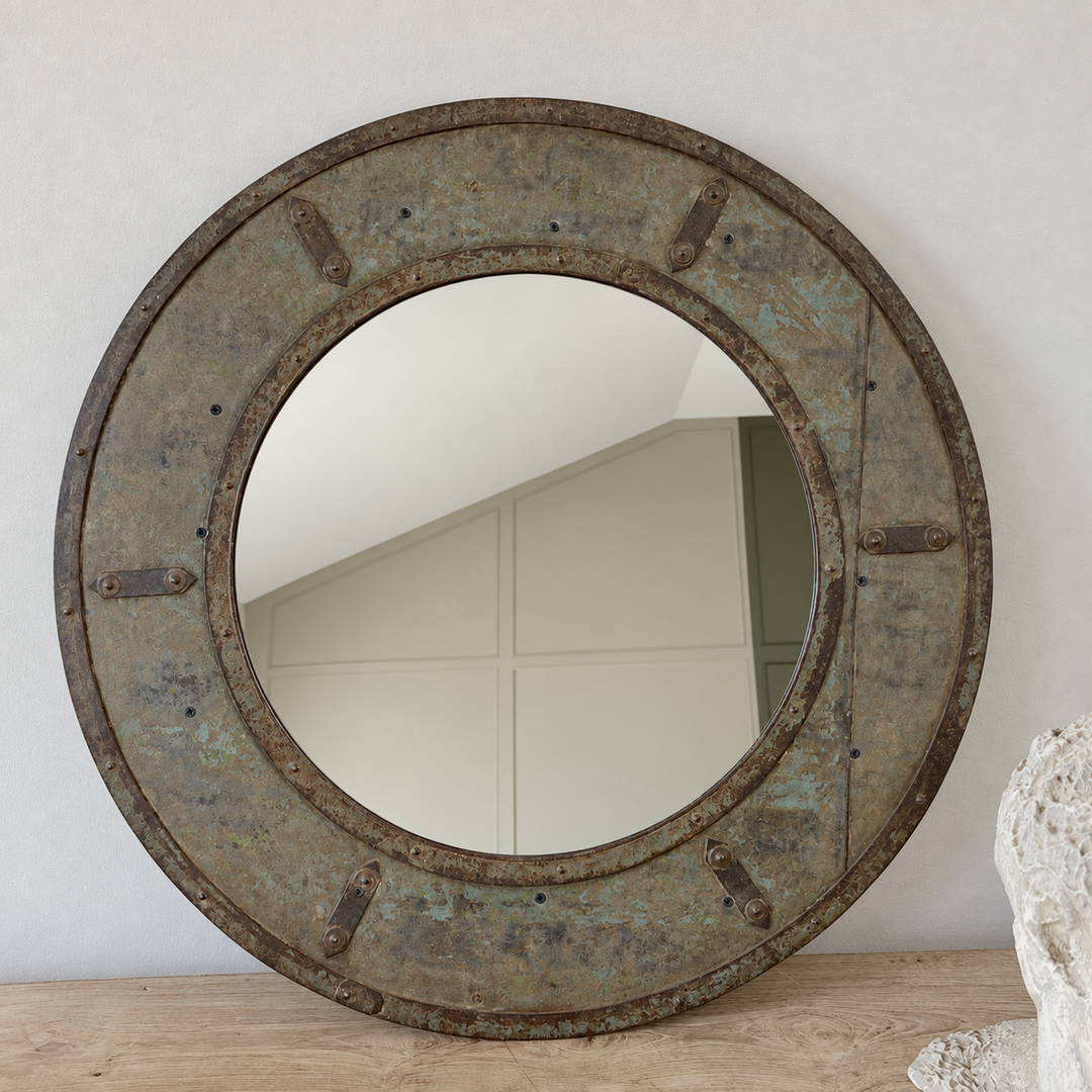 Vintage Nautical Metal Round Mirror | Alba