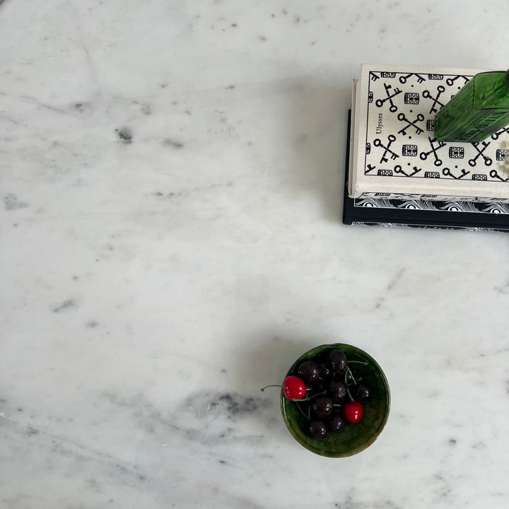 Vintage Marble Top Round Side Table | Bramber