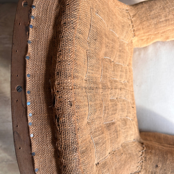 Antique French Deconstructed Armchair &amp; Footstool | Louise