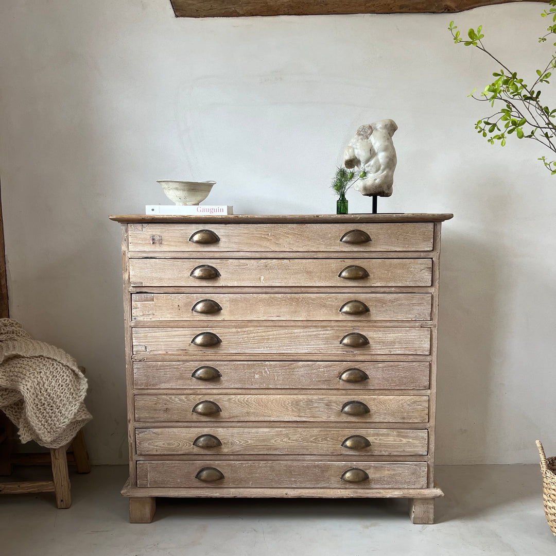 Vintage Architects Plan Chest Of Drawers | Seva