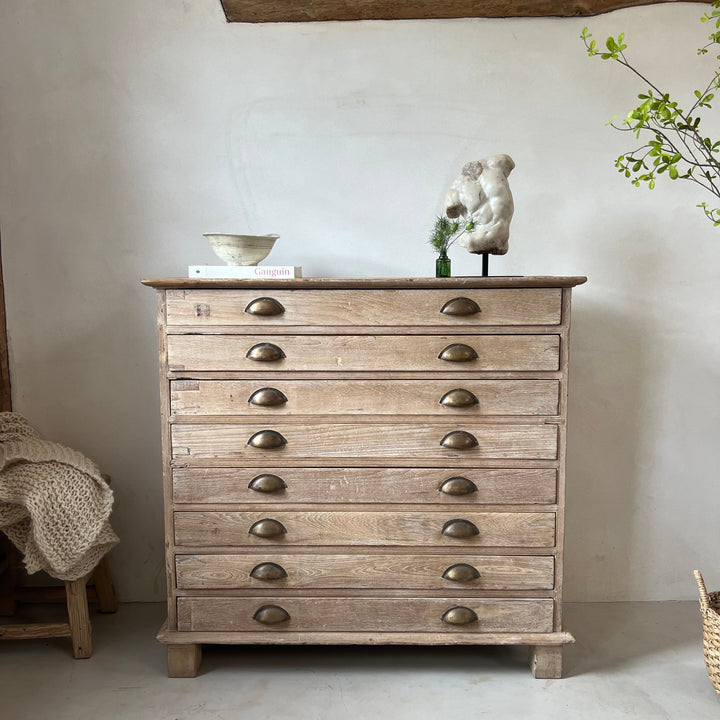 Vintage Architects Plan Chest Of Drawers | Seva