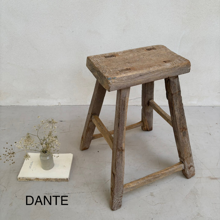 Rustic Wood Antique Stool (select from photo)