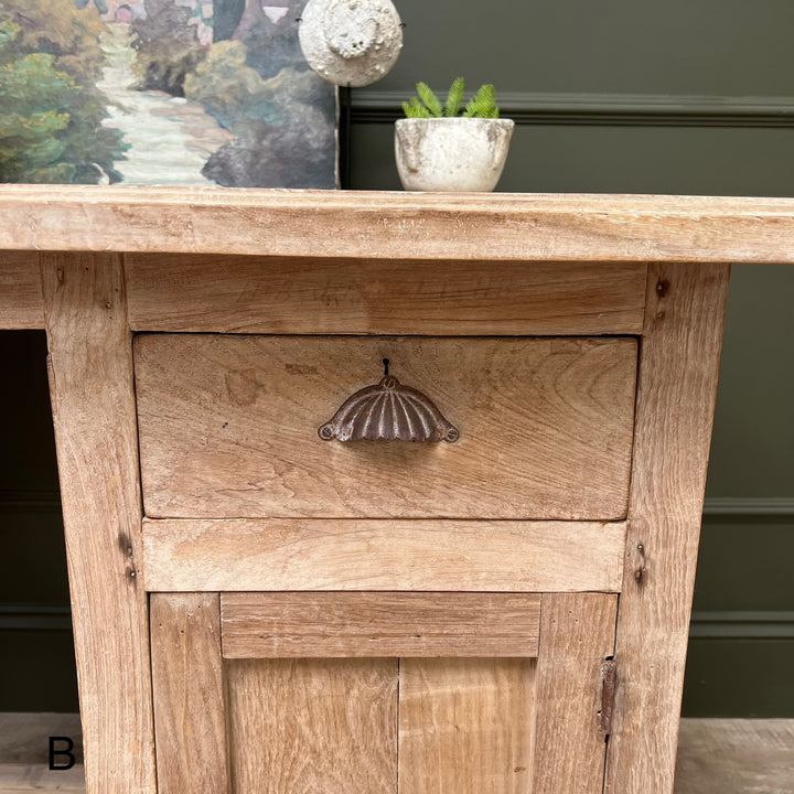 Vintage Pale Wood Desk | Elise