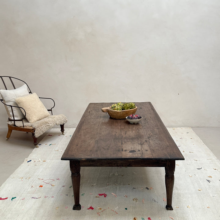 Extra large dark antique oak coffee table