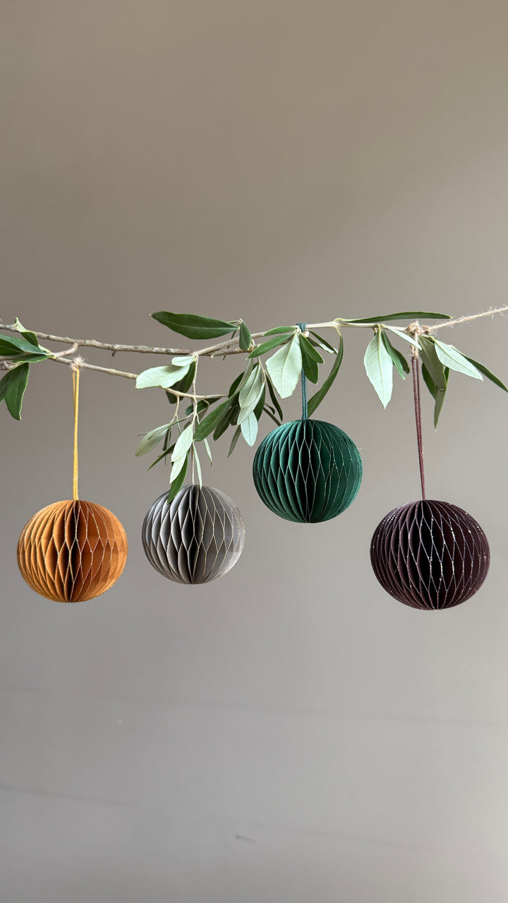 Jewel Tone Paper Baubles | Set of Four