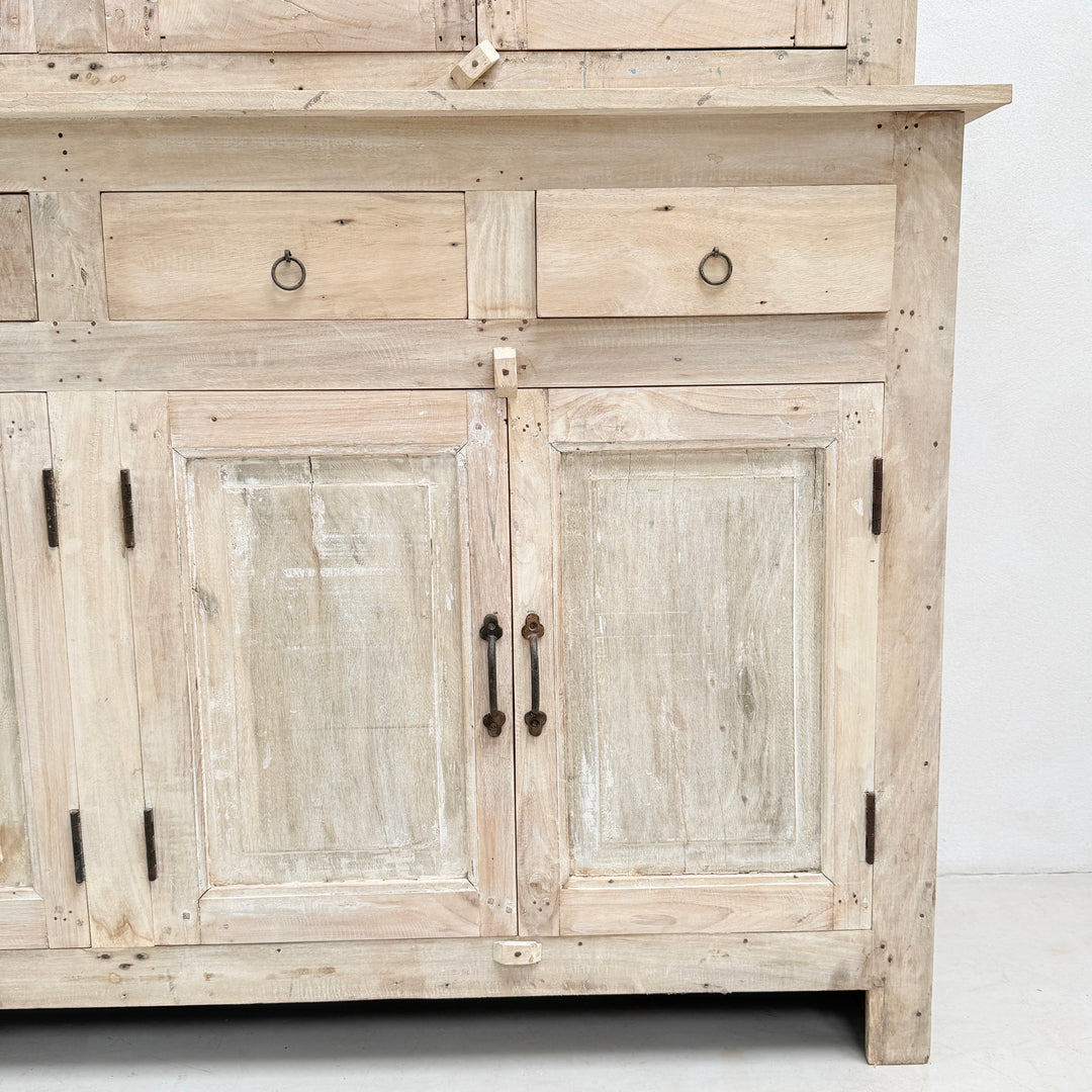 Reclaimed Whitewashed Glazed Cabinet | Solid Wood Dresser Willow