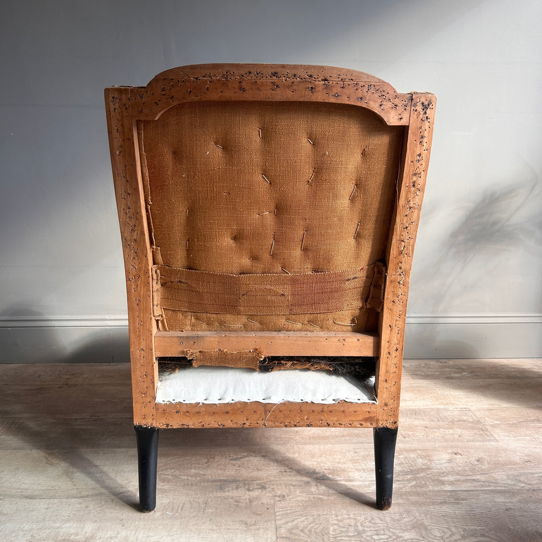 Antique French Deconstructed Armchair &amp; Footstool | Louise