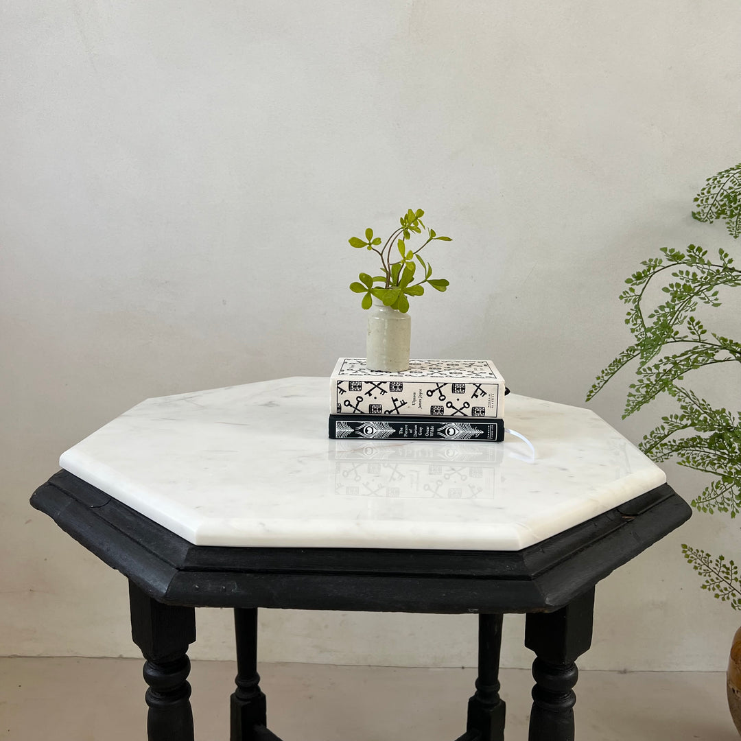 Antique Hexagonal Marble Top Side Table | Balvaird
