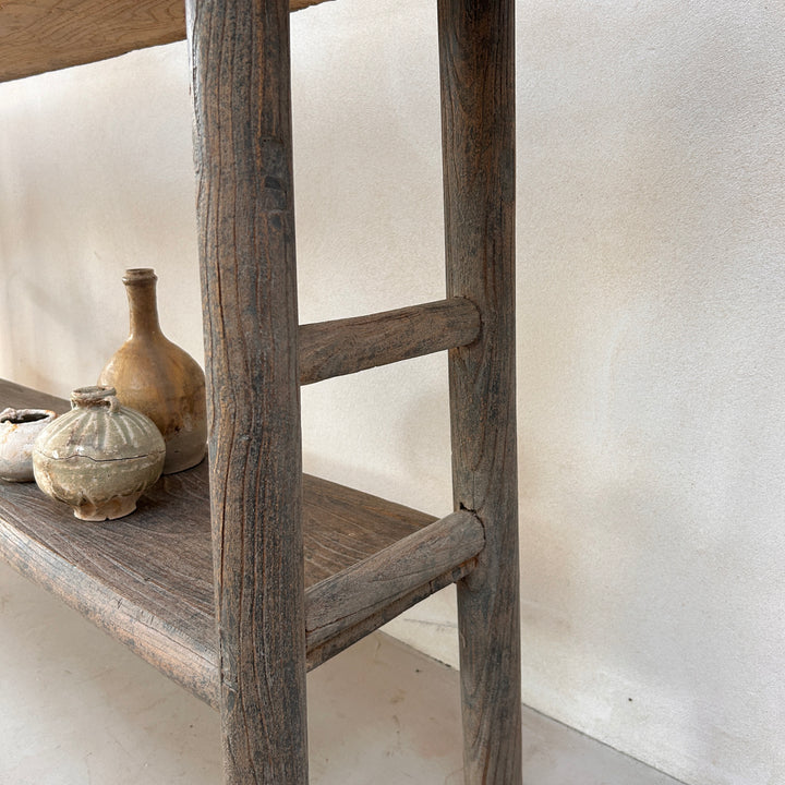 Antique rustic elm console table | Gus