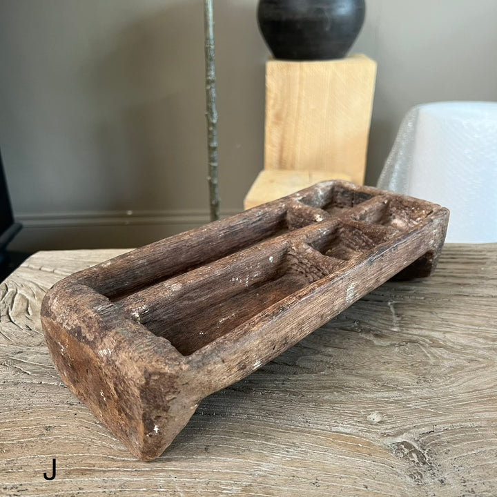 Rustic Antique Wooden Spice Tray