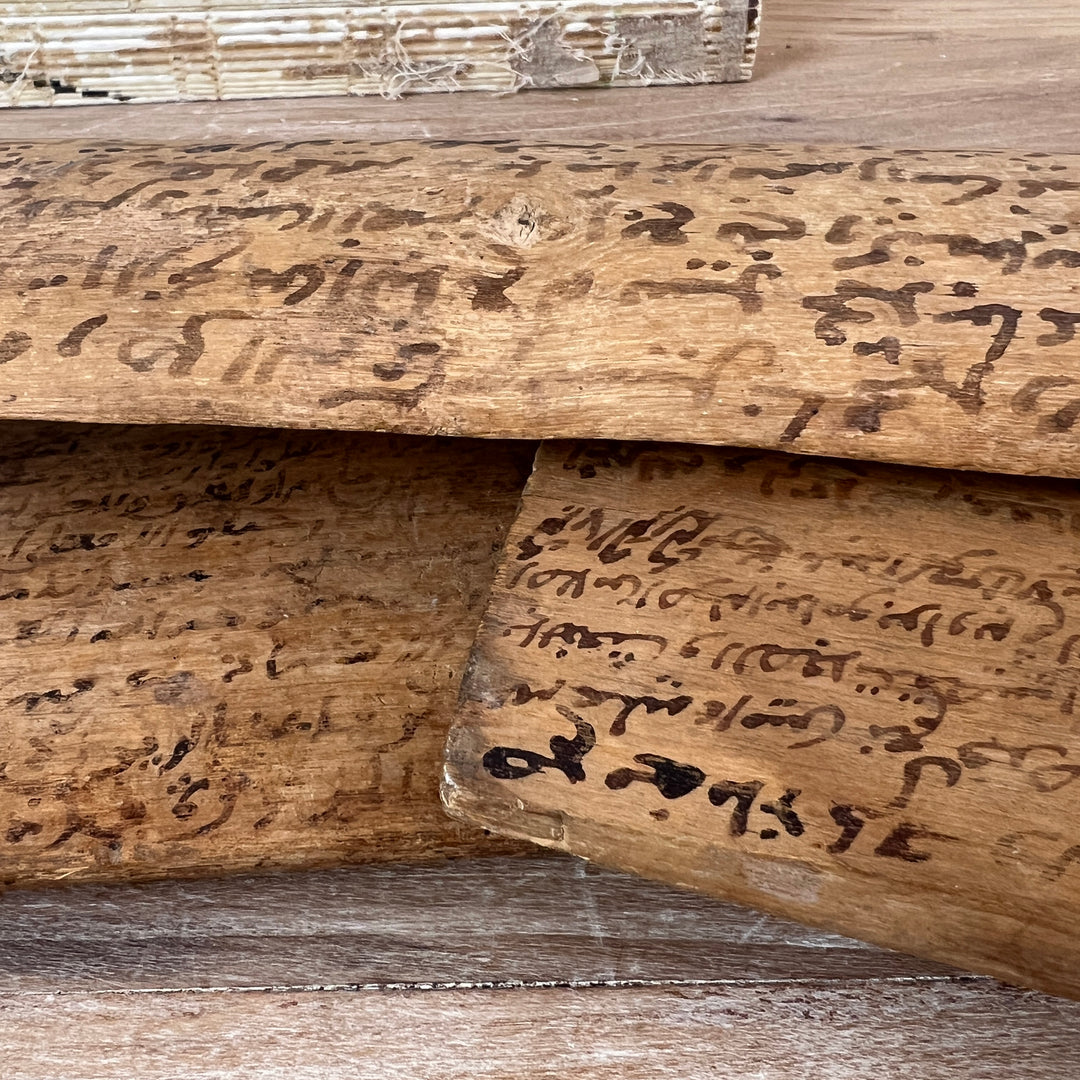 Antique Moroccan wedding contract on argan wood