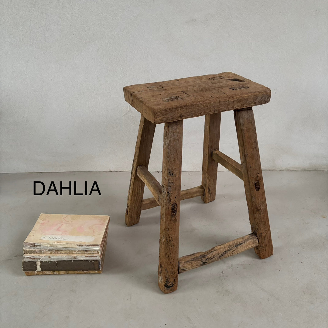 Rustic Wood Antique Stool (select from photo)