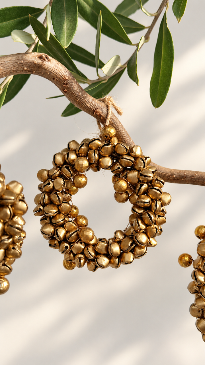 Antique Gold Bell Wreath Christmas Decoration