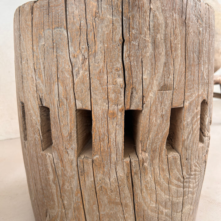 Antique wheel hub Side Table | Myrtle